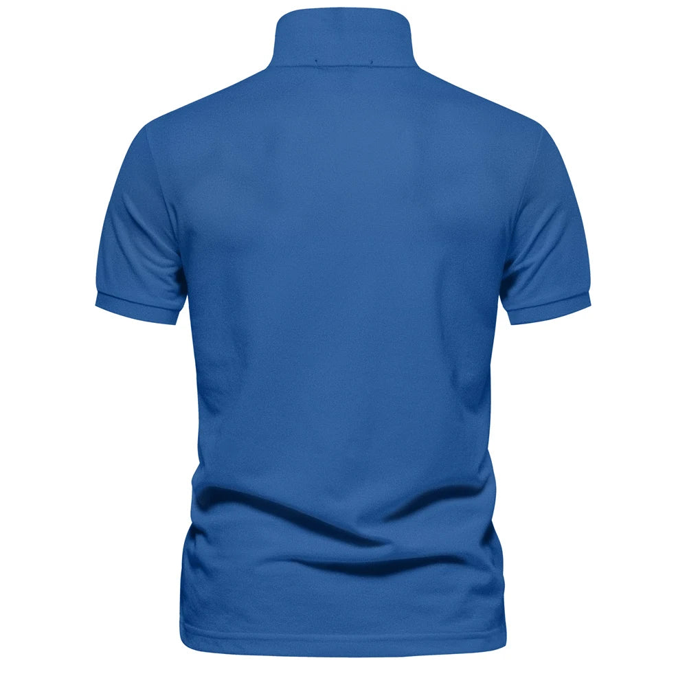 Klassisk Pique Polo for Herre – Kortermet i Bomull, Ensfarget og Perfekt til Sommeren