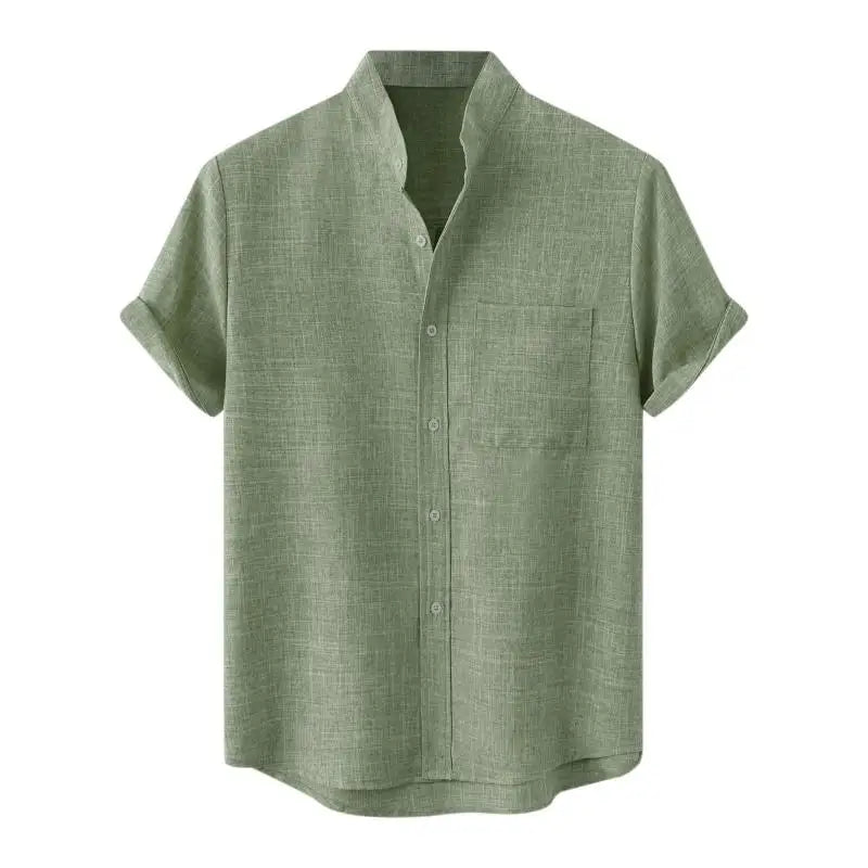Sommer Skjorte for Menn – Pustende Bomull & Lin, Kortermet, Elegant og Casual