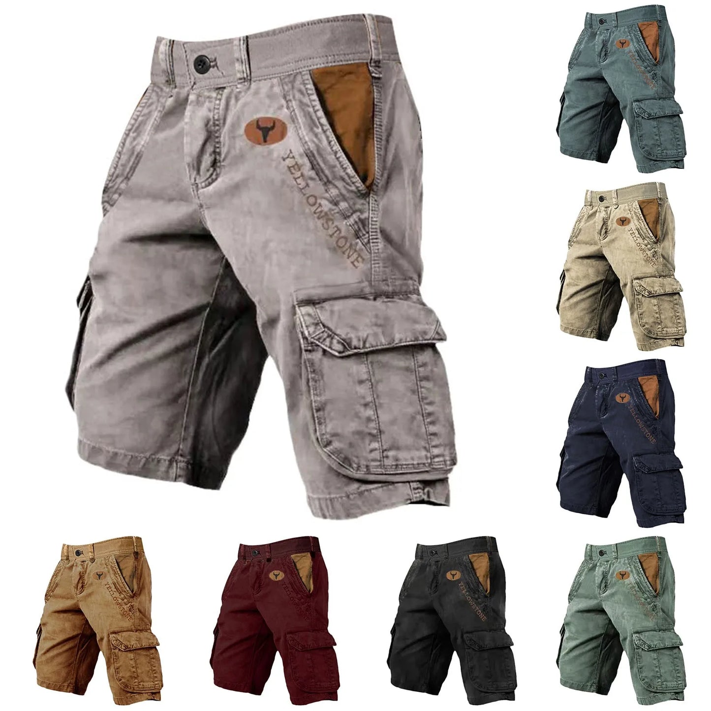Retro Herreshorts med Lommer – Komfortable 5/4 Sporty Cargo Shorts til Sommer og Fritid