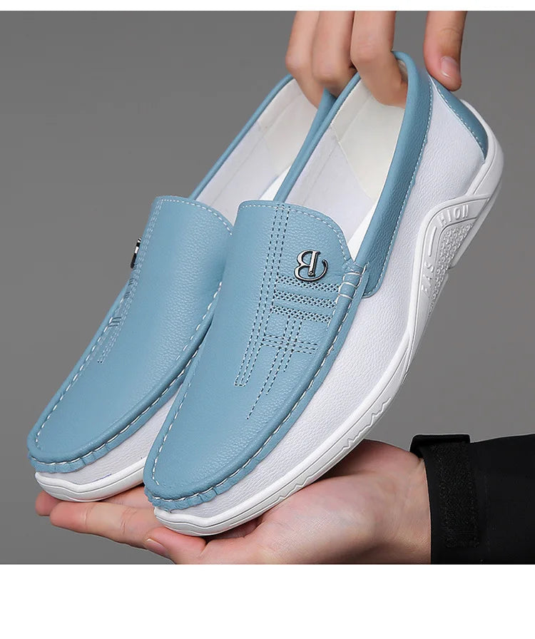 Herresko i Ekte Skinn – Klassiske Slip-on Loafers til Business og Hverdag
