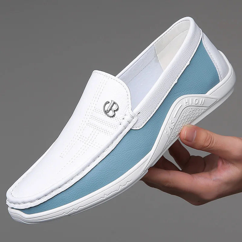 Herresko i Ekte Skinn – Klassiske Slip-on Loafers til Business og Hverdag