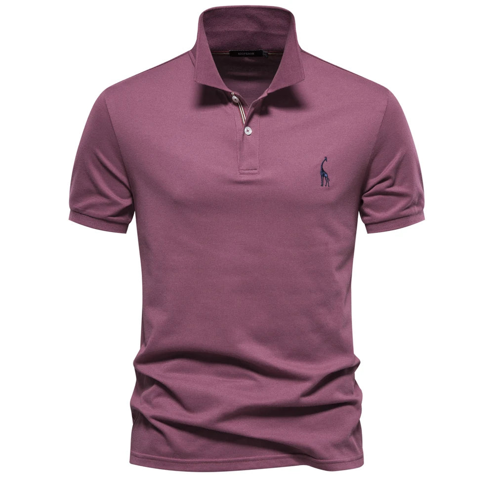 Klassisk Pique Polo for Herre – Kortermet i Bomull, Ensfarget og Perfekt til Sommeren