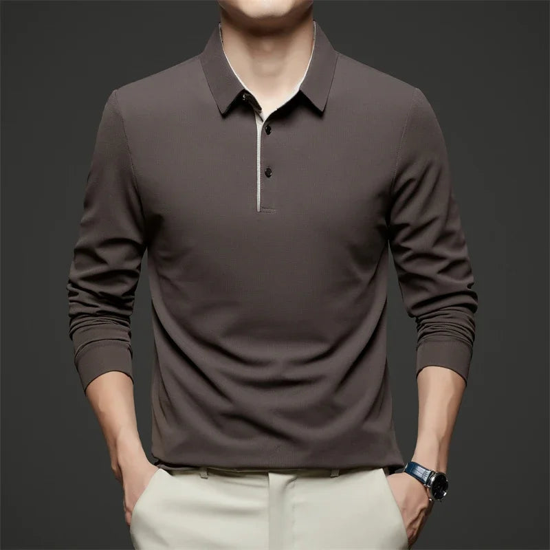 Herre Langermet Polo – Business Casual, Komfortabel & Allsidig