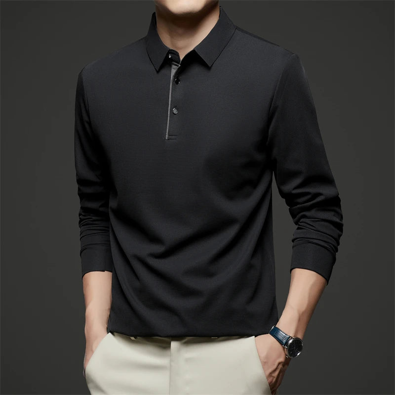 Herre Langermet Polo – Business Casual, Komfortabel & Allsidig
