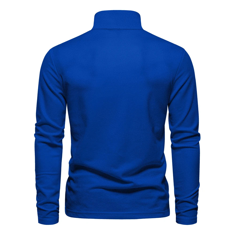 Langermet Pique Skjorte for Herre – Ensfarget med Brodert Hjort, Perfekt for Vår og Business Casual