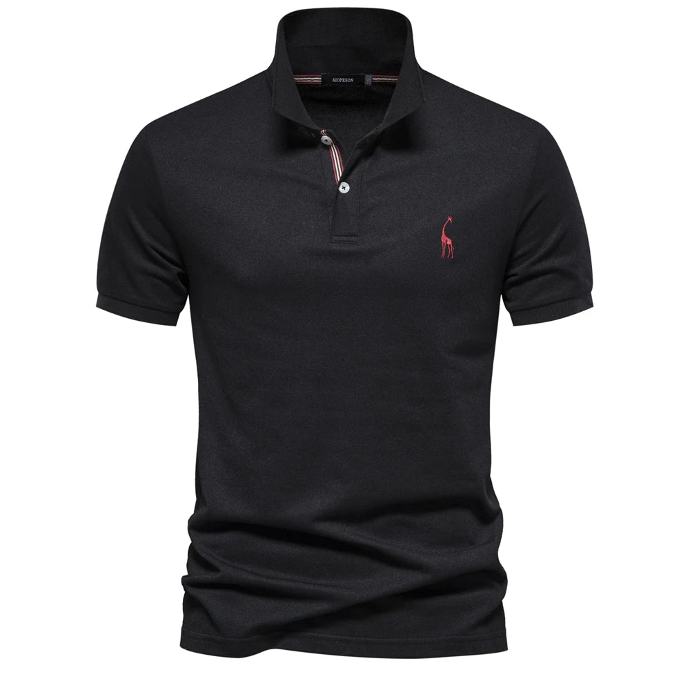 Klassisk Pique Polo for Herre – Kortermet i Bomull, Ensfarget og Perfekt til Sommeren
