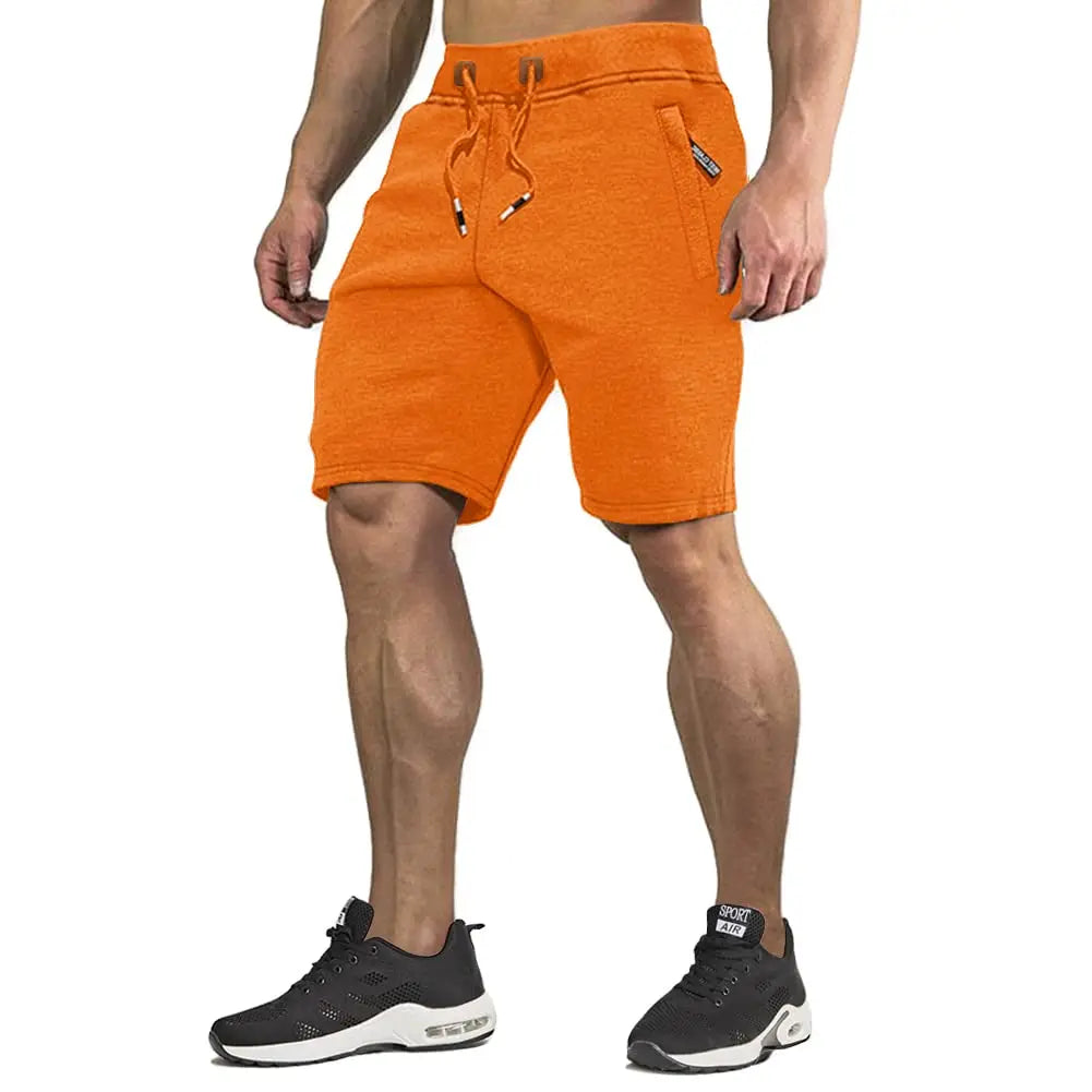 Sommerens Bomullsshorts for Menn – Joggers med Elastisk Liv og Glidelåslommer