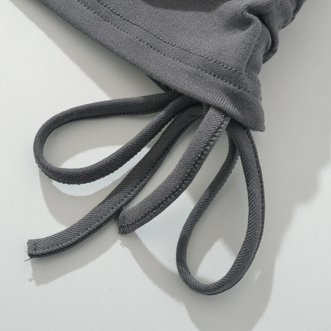 Énskulders Ribbestrikket Topp – Trendy Dame T-skjorte