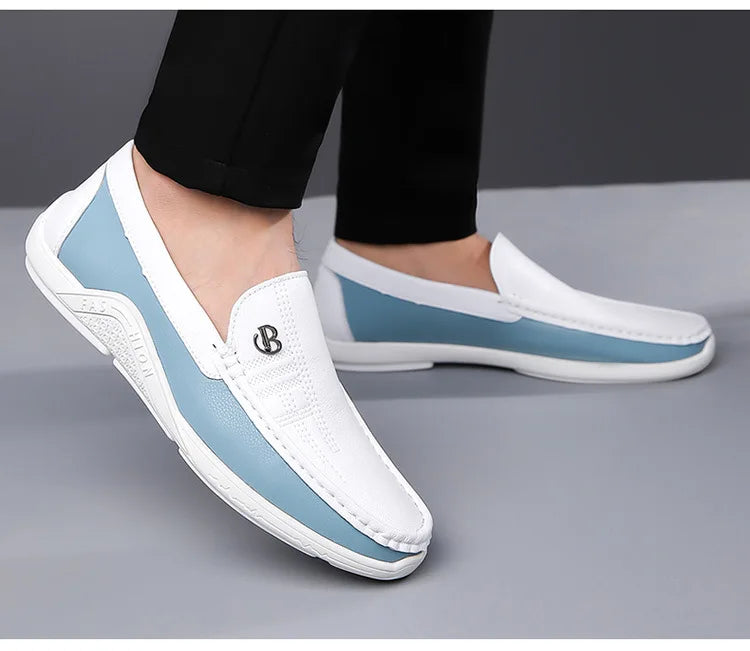 Herresko i Ekte Skinn – Klassiske Slip-on Loafers til Business og Hverdag