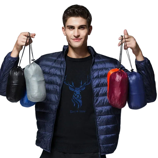 Ultralet Dunjakke for Herre – Vanntett & Vindtett Jakke med 90% Hvit Andedun | Perfekt til Høst og Vinter