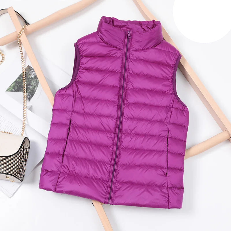 Dame Dunvest – Ultralett & Varm i Hvit Andedun | Puffer Vest Høst/Vinter 2025 (opptil 8XL)