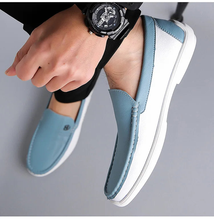 Herresko i Ekte Skinn – Klassiske Slip-on Loafers til Business og Hverdag