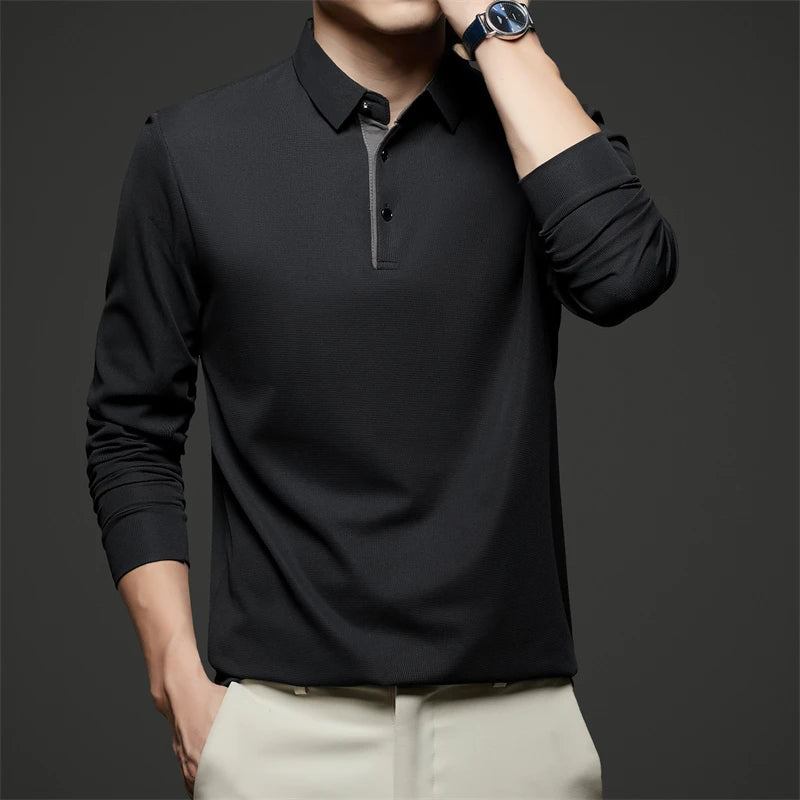 Herre Langermet Polo – Business Casual, Komfortabel & Allsidig