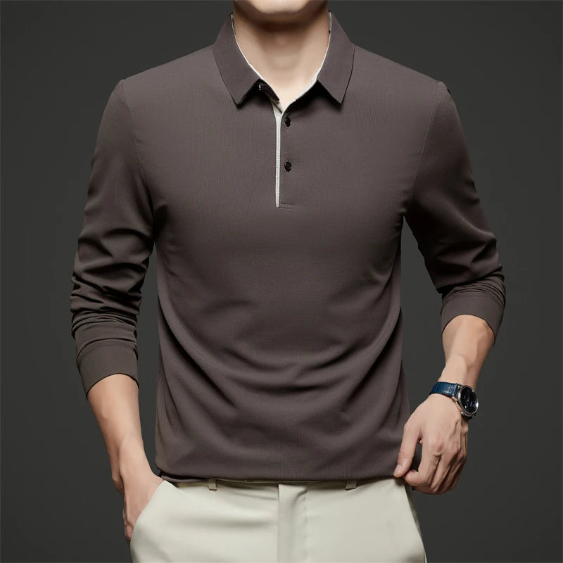 Herre Langermet Polo – Business Casual, Komfortabel & Allsidig