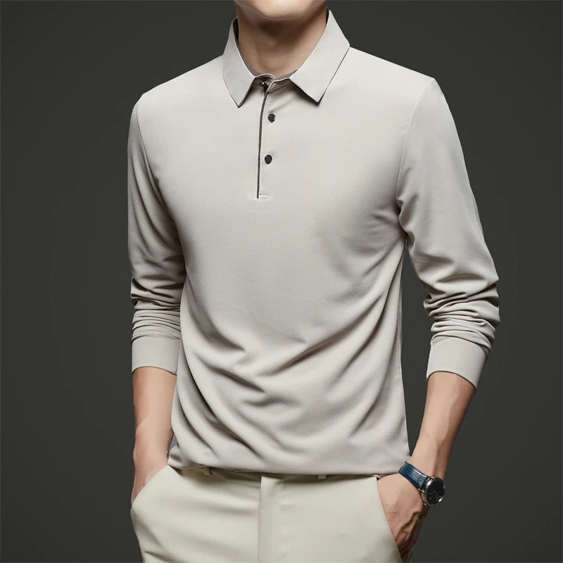 Herre Langermet Polo – Business Casual, Komfortabel & Allsidig