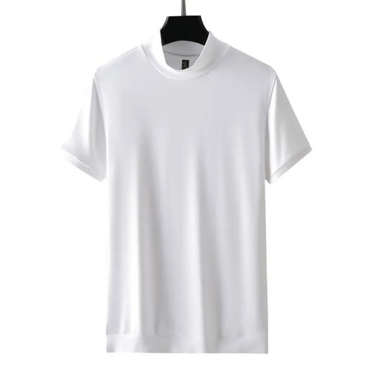 Klassisk Y2K Turtleneck T-skjorte for Herre – Kortermet Streetwear i Myk Modal