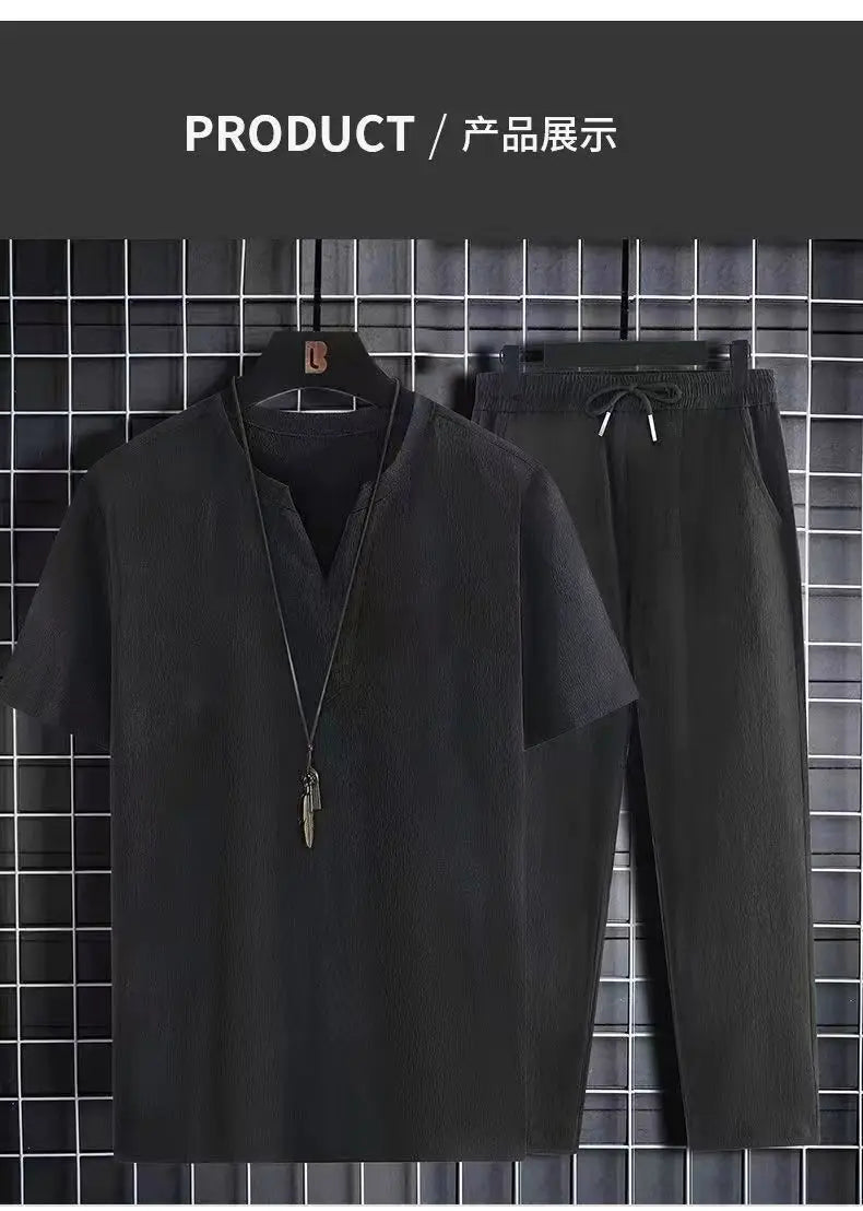 Sommer Joggedress for Menn – T-skjorte + Bukse Sett fra MOOWNUC | Sporty og Komfortabelt