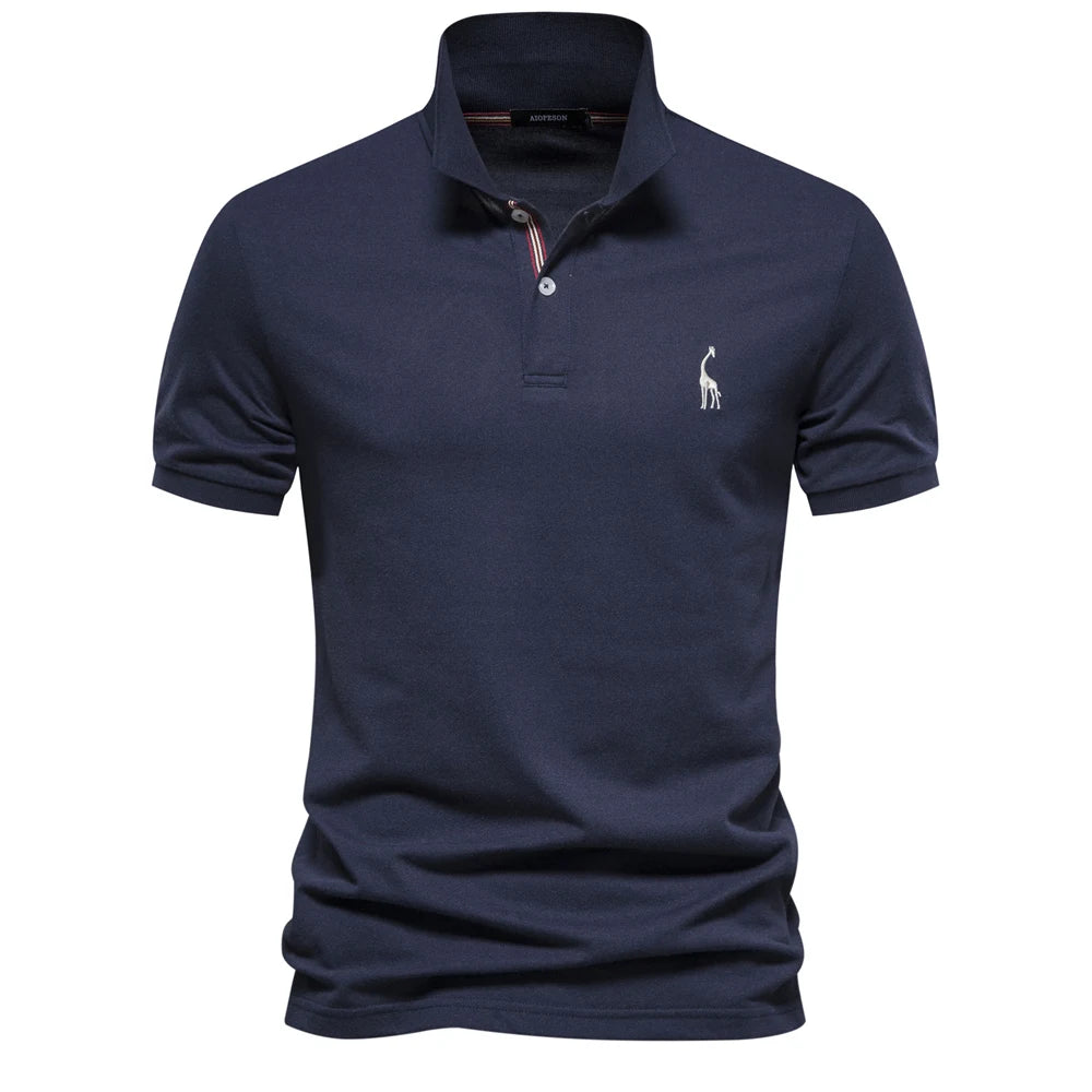 Klassisk Pique Polo for Herre – Kortermet i Bomull, Ensfarget og Perfekt til Sommeren