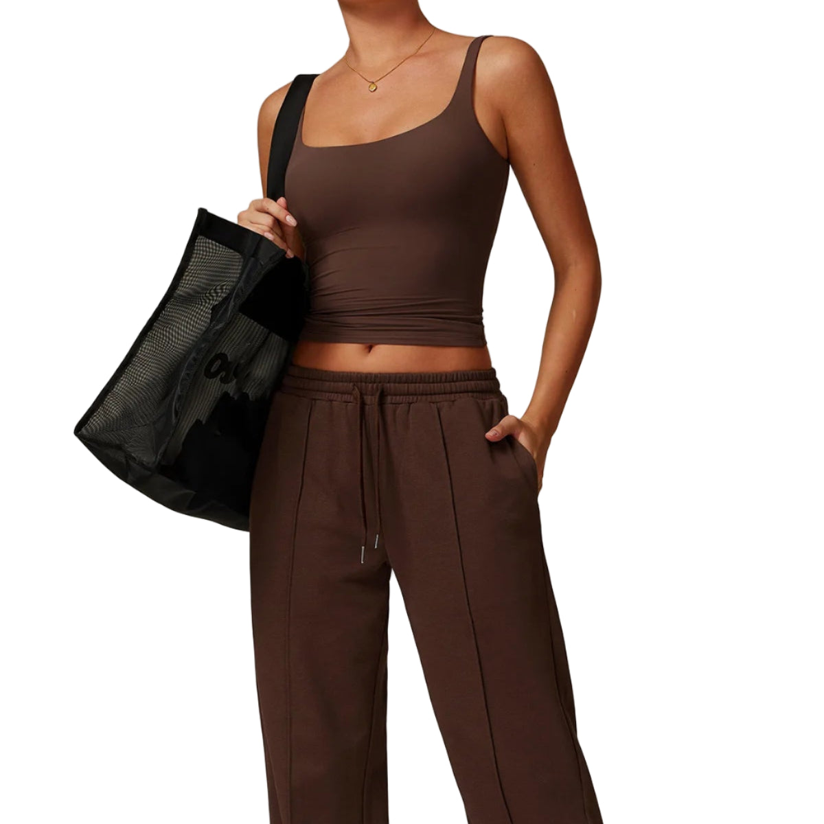 Sports-BH & Treningssinglet for Dame – Kvadratisk utringning og tettsittende passform