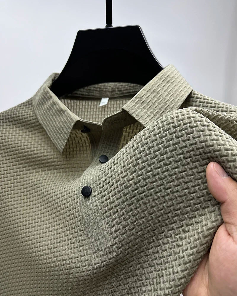 Kortermet Polo T-skjorte for Herre – Sommerlig, Pustende og Business Casual (M–4XL)