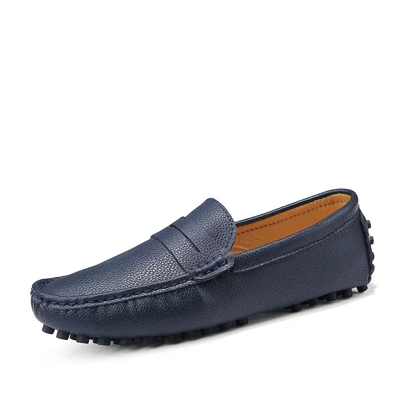 Herresko i Ekte Skinn – Komfortable Mokasiner i Størrelse Opptil 49, Slip-On og Perfekte til Fritid eller Bilkjøring