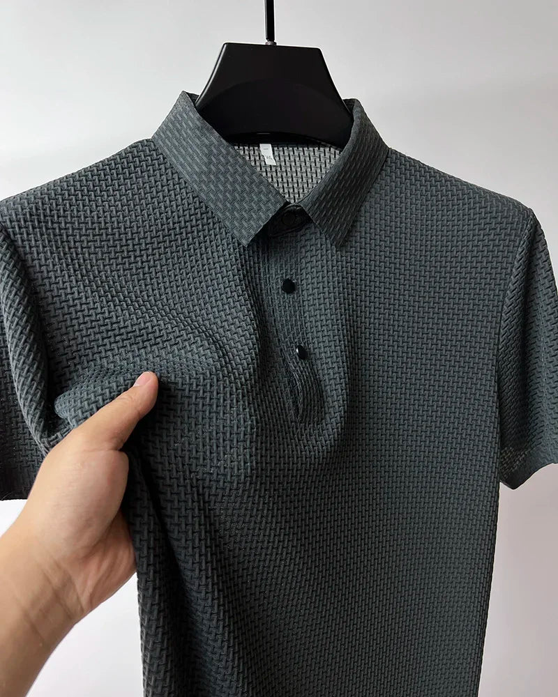 Kortermet Polo T-skjorte for Herre – Sommerlig, Pustende og Business Casual (M–4XL)