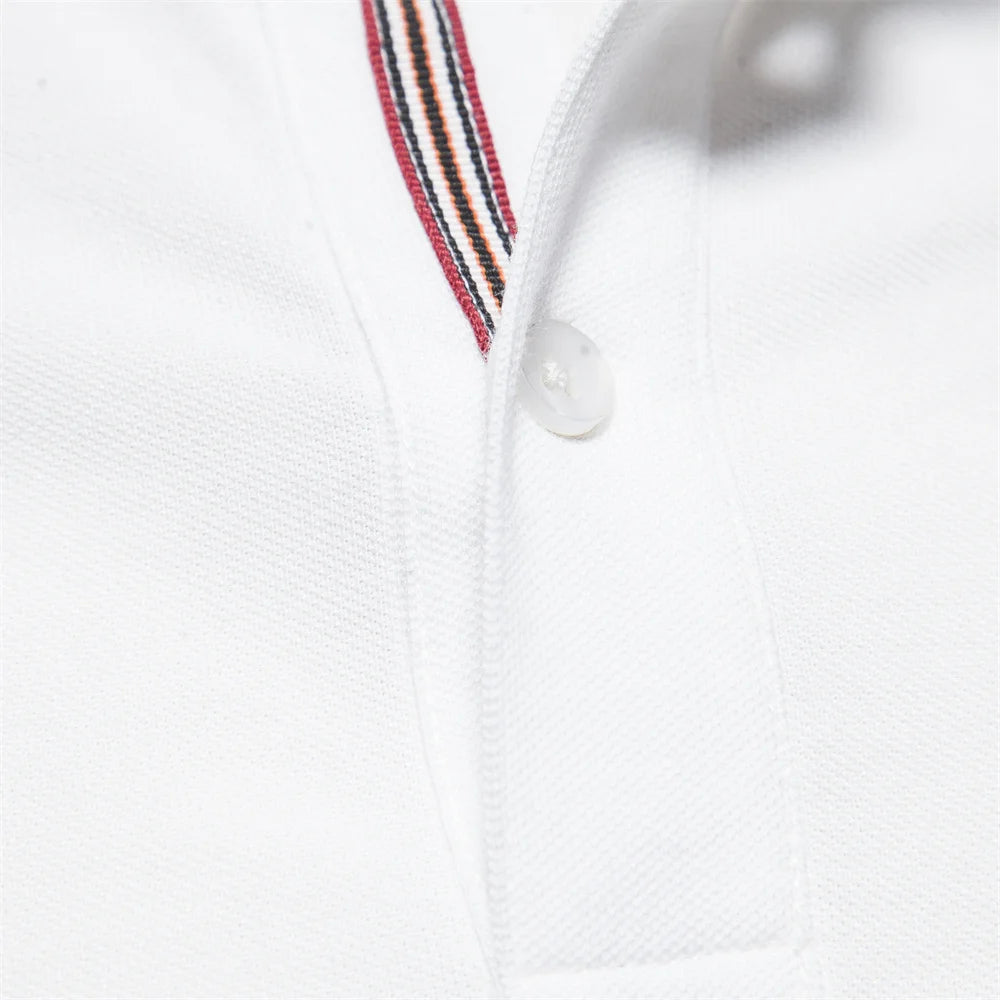 Klassisk Pique Polo for Herre – Kortermet i Bomull, Ensfarget og Perfekt til Sommeren