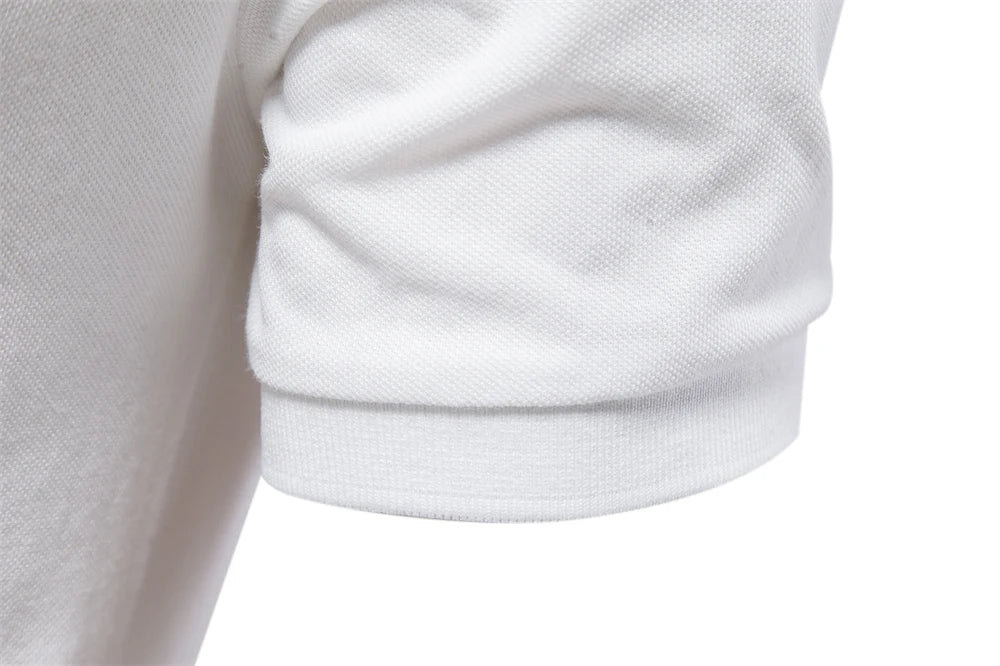 Klassisk Pique Polo for Herre – Kortermet i Bomull, Ensfarget og Perfekt til Sommeren