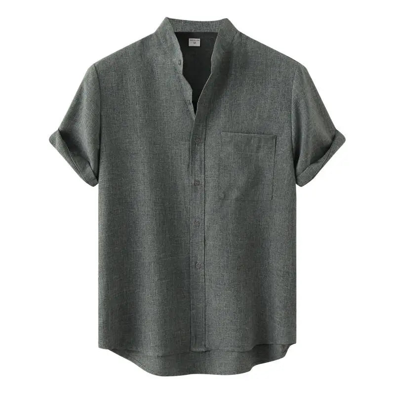 Sommer Skjorte for Menn – Pustende Bomull & Lin, Kortermet, Elegant og Casual