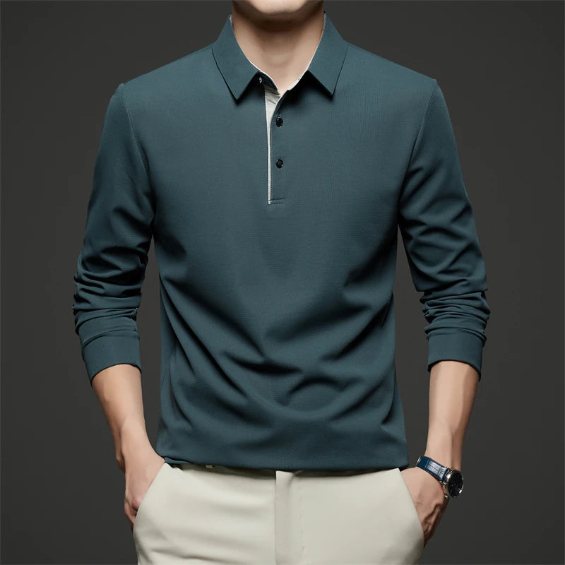 Herre Langermet Polo – Business Casual, Komfortabel & Allsidig