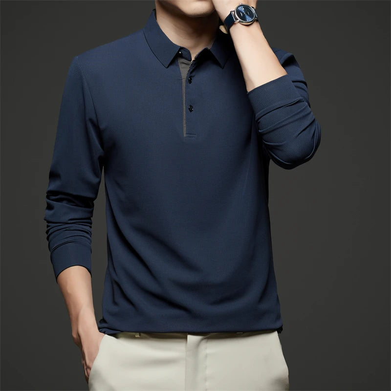 Herre Langermet Polo – Business Casual, Komfortabel & Allsidig