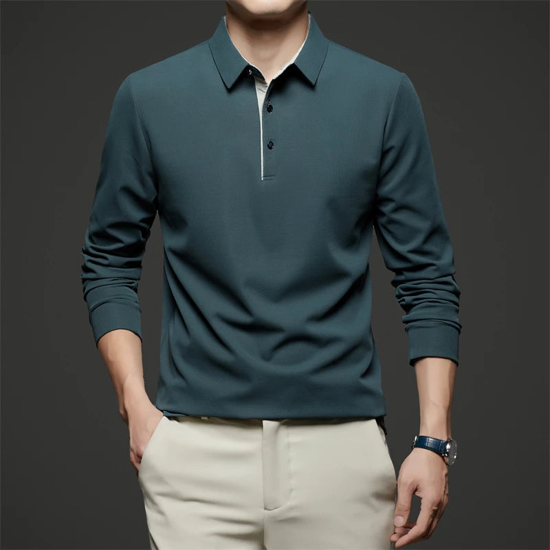 Herre Langermet Polo – Business Casual, Komfortabel & Allsidig
