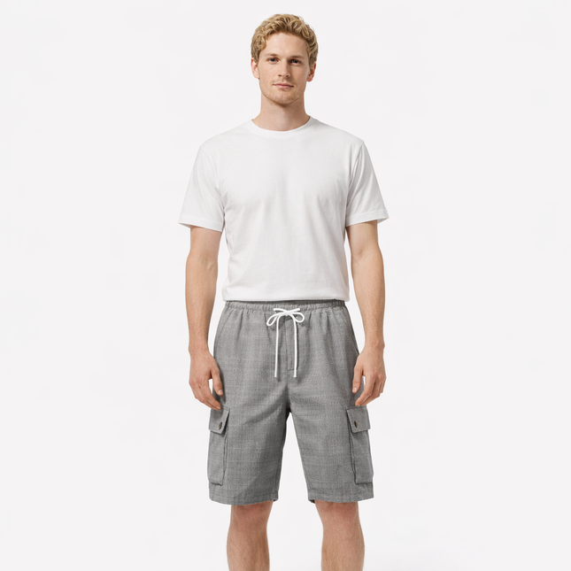 Linshorts til Herre – Pustende Sommerfavoritt med Elastisk Midje