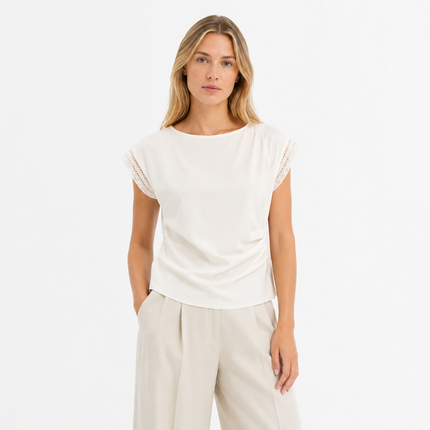 Ruched T-skjorte til Dame – Minimalistisk Urban Sommerstil