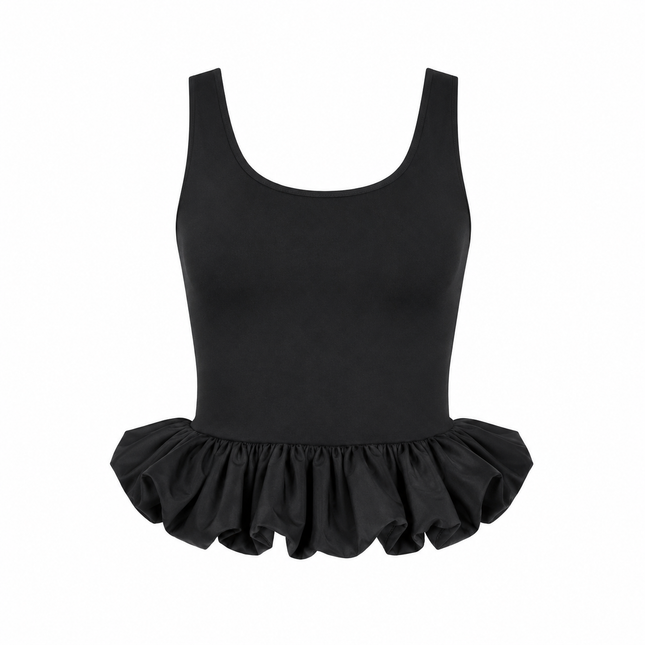 Bomulls Crop Top til Dame – Figurnær Ermeløs Sommertopp