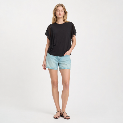 Chiffon T-skjorte til Dame – Sommerlig & Minimalistisk Design