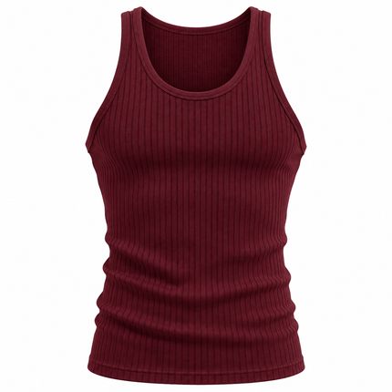 Stripet tanktop for menn med avslappet passform og elastisk kvalitet