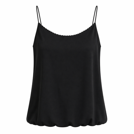 Sateng Camisole til Dame – U-hals & Elegant Spagettistropp Topp