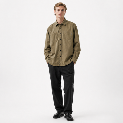 Bomullsskjorte til Herre – Vintage Langermet Workwear Stil