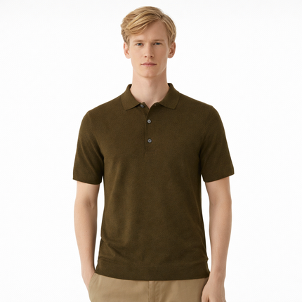 Merinoull Polo T-skjorte til Herre – 100% Merino, Strikket & Lett Sommerstil