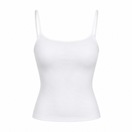 Ensfarget Crop Top til Dame – Enkel Spagettistropp Topp for Sommeren