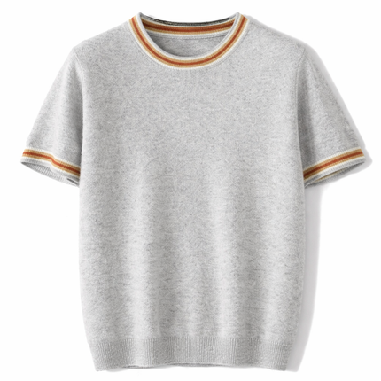 Strikket Ull T-skjorte til Herre – 100% Ull, Business Casual & Løs Passform