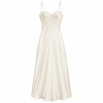 Elegant halterneck-kjole med blondedetaljer
