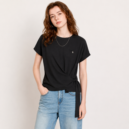 Asymmetrisk Wrap Topp til Dame – Langermet Sommertopp med Sjøstjerneprint