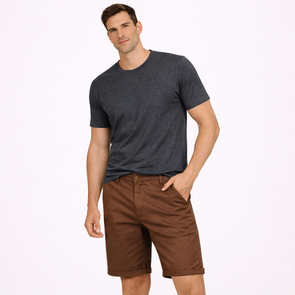 Herreshorts i 100% Bomull – Ensfargede, Komfortable og Stilrene til Sommer, Fritid og Casual Business