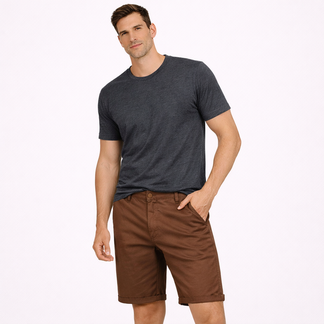 Herreshorts i 100% Bomull – Ensfargede, Komfortable og Stilrene til Sommer, Fritid og Casual Business