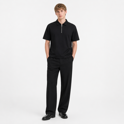Kraftig Polo T-skjorte til Herre – Half-Zip & 210g Premium Kvalitet