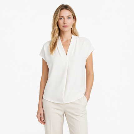 V-hals T-skjorte til Dame – Stretch & Minimalistisk Design