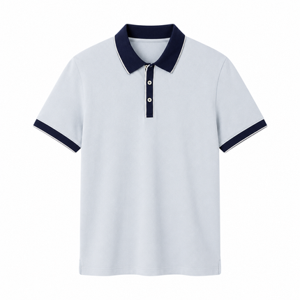 Strikket Poloskjorte i Lyocell til Herre – Lett, Myk og Perfekt for Business Casual