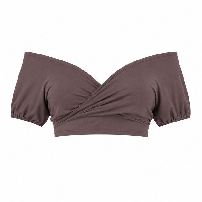Off-Shoulder Crop Top til Dame – Ryggløs Topp med Knytedetalj